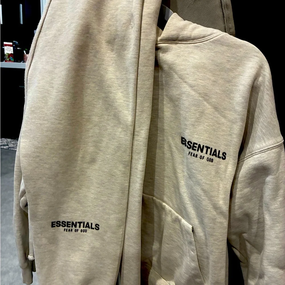 Fear of God ESSENTIALS Beige Hoodie & Sweatpants Set